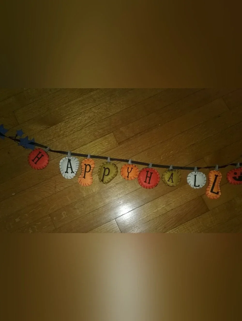 Halloween Garland Banner - Orange and Black Holiday Decoration